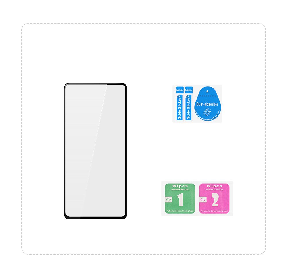 Protetor de tela resistente de vidro temperado Dux Ducis 9D totalmente coberto com armação para Xiaomi Redmi Note 9 Pro  -  Redmi Note 9S preto (case amigável)