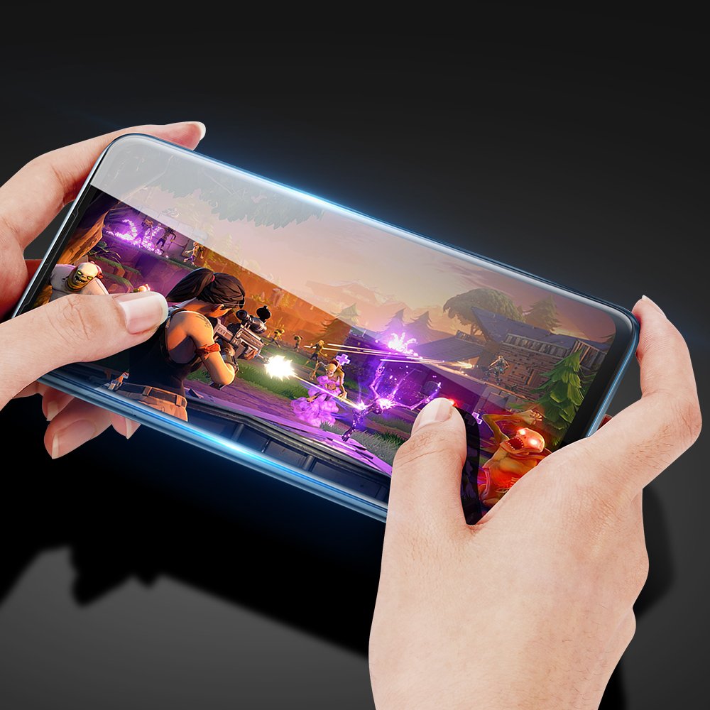 Protetor de tela resistente de vidro temperado 9D Dux Ducis 9D totalmente coberto com armação para Motorola Moto G8 Power black (case amigável)