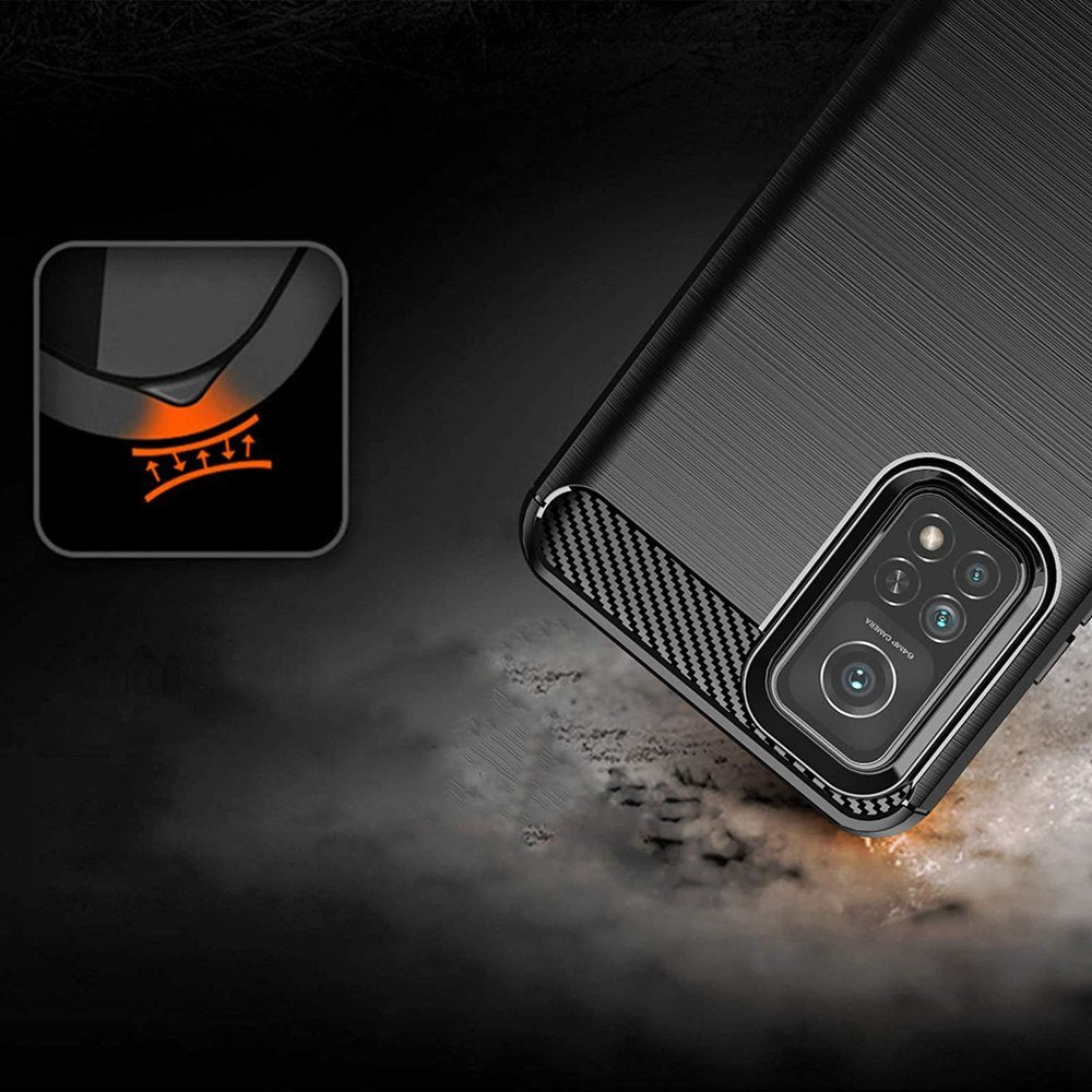 Capa carbono Capa flexível de TPU para Xiaomi Mi 10T Pro  -  Mi 10T preta