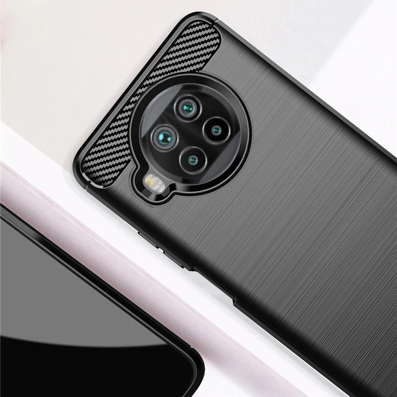 Capa carbono Capa flexível de TPU para Xiaomi Mi 10T Lite preto