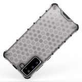 Capa de armadura de favo de mel com proteção de TPU para Samsung Galaxy S21 5G transparente