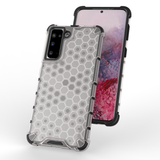 Capa de armadura de favo de mel com proteção de TPU para Samsung Galaxy S21 5G transparente