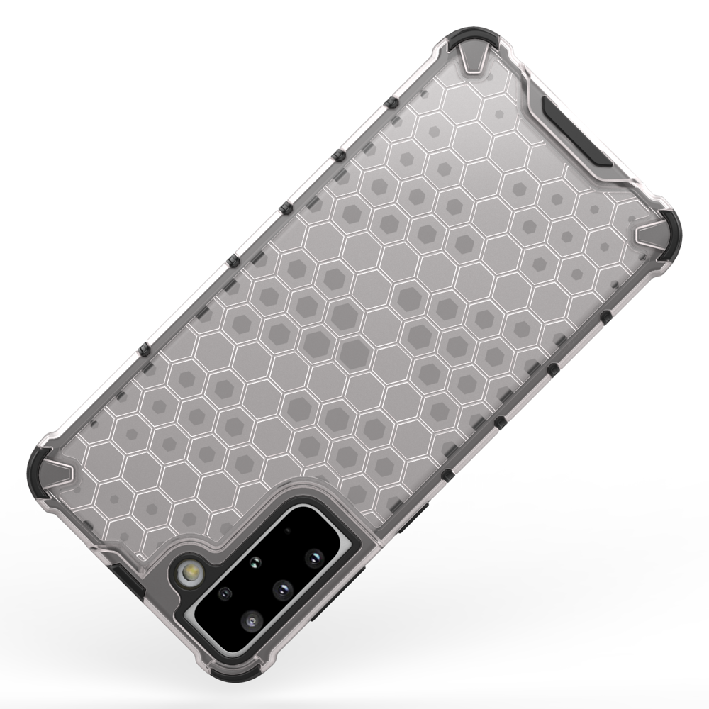 Capa de armadura de favo de mel com proteção de TPU para Samsung Galaxy S21 + 5G (S21 Plus 5G) preta