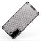 Capa de armadura de caixa de favo de mel com proteção de TPU para Samsung Galaxy S21 + 5G (S21 Plus 5G) transparente