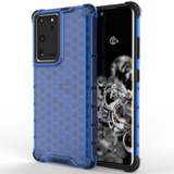 Capa de armadura de favo de mel com proteção de TPU para Samsung Galaxy S21 Ultra 5G azul