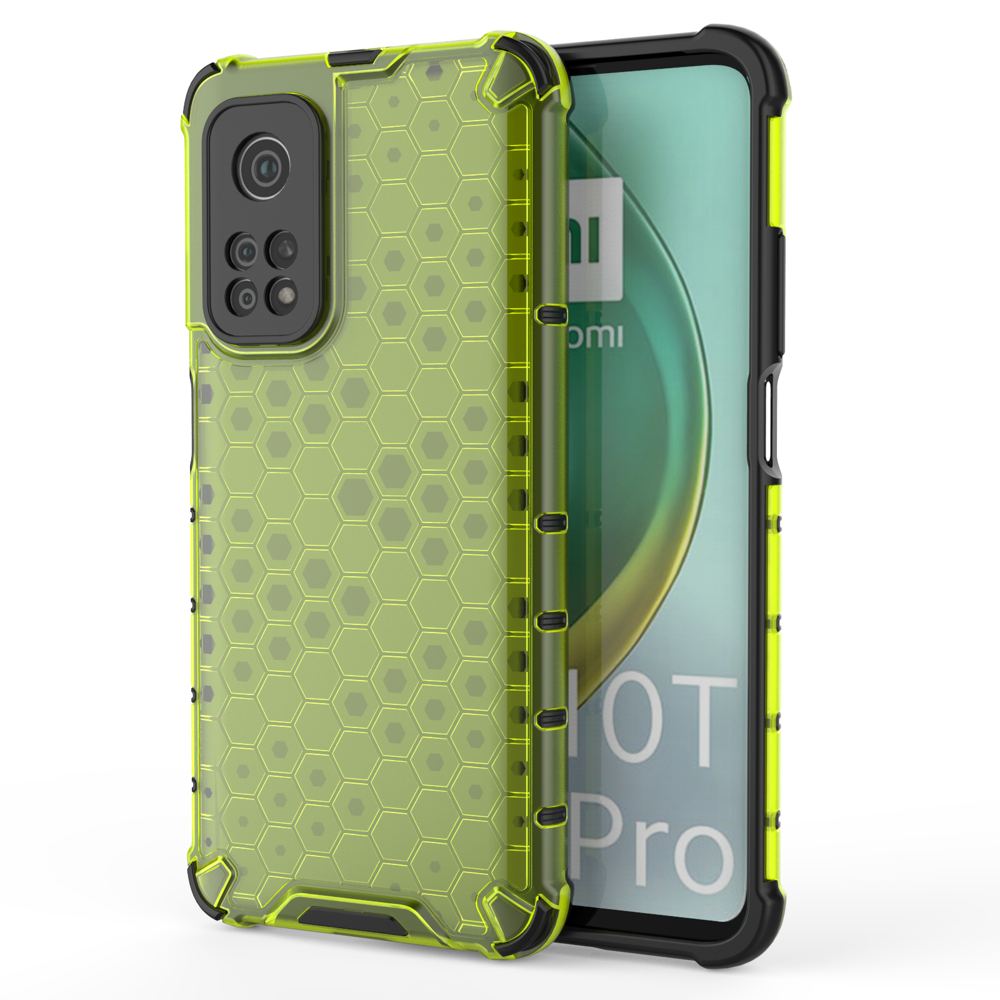Capa de armadura em caixa de favo de mel com amortecedor de TPU para Xiaomi Mi 10T Pro  -  Xiaomi Mi 10T verde