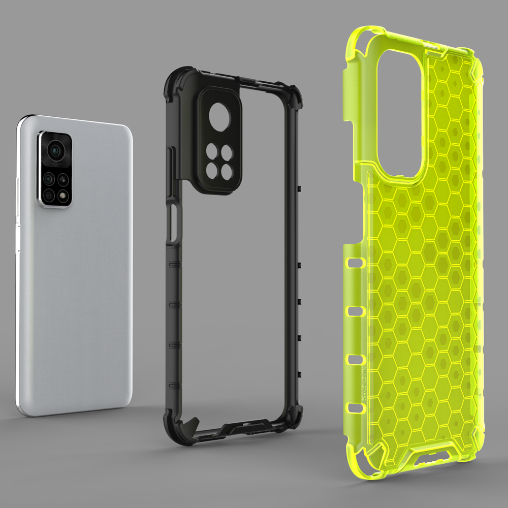 Capa de armadura em caixa de favo de mel com amortecedor de TPU para Xiaomi Mi 10T Pro  -  Xiaomi Mi 10T verde
