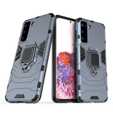 Ring Armor Case Kickstand Capa resistente e resistente para Samsung Galaxy S21 5G azul