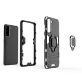 Ring Armor Case Kickstand Capa resistente e resistente para Samsung Galaxy S21 5G azul