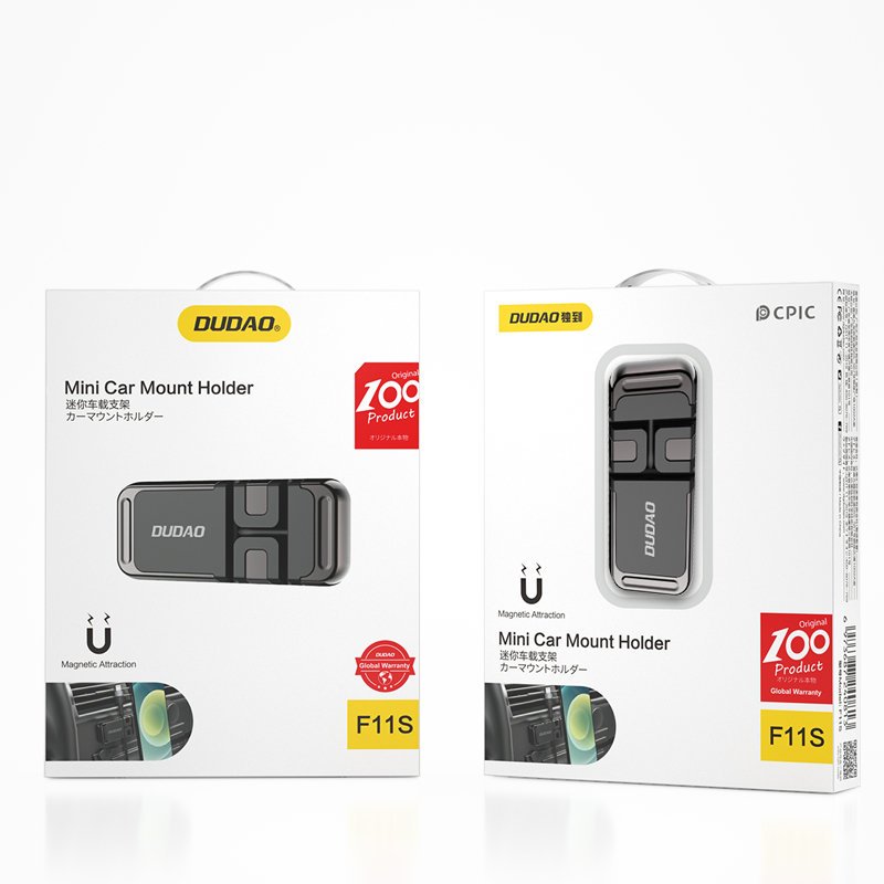 Dudao autoadesivo suporte magnético universal para telefone com suporte para carro para organizador de cabos de painel preto (F11s)