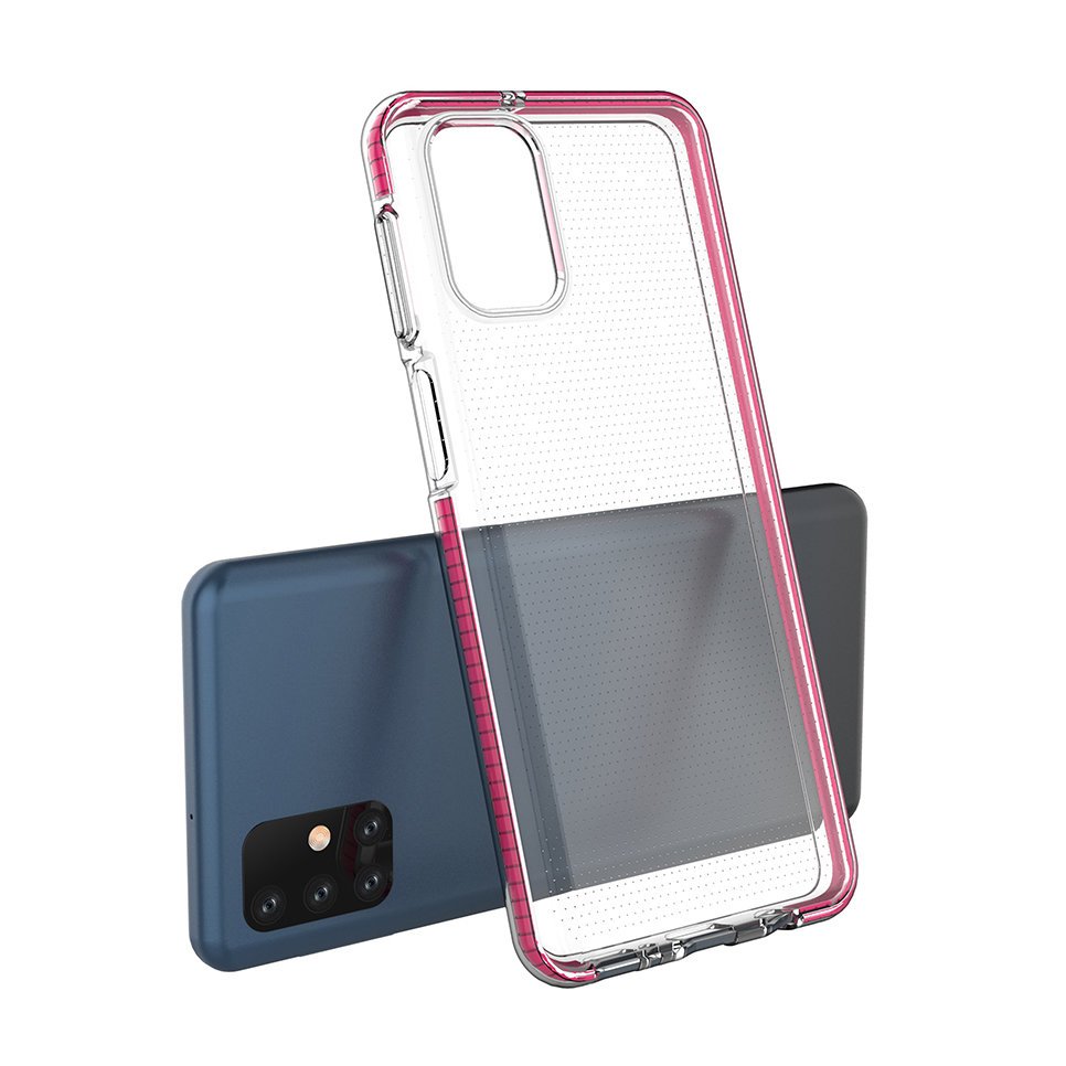 Capa protetora de gel TPU transparente com moldura colorida para Samsung Galaxy M51 preto