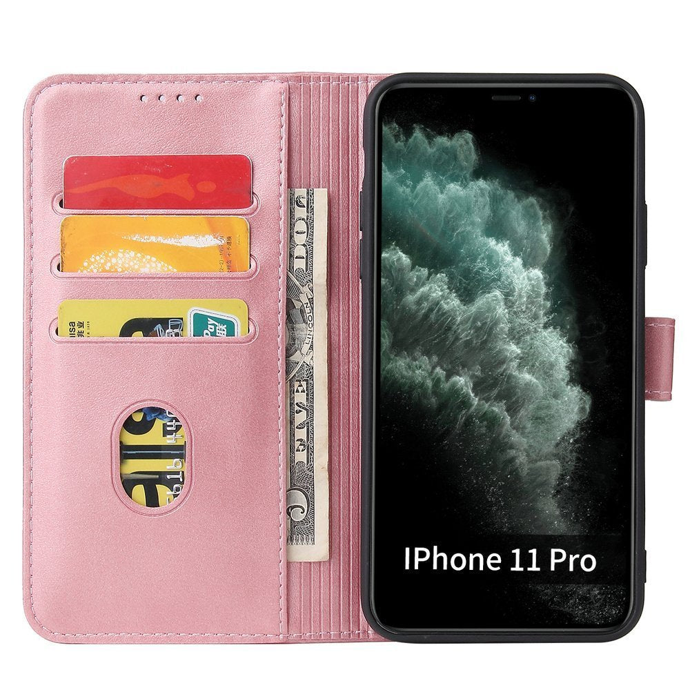 Estojo magnético elegante estante tipo estante com suporte para iPhone 11 Pro Max rosa