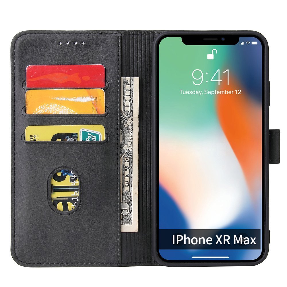 Estojo magnético elegante estante tipo estante com suporte para iPhone XS  -  iPhone X preto