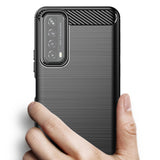 Capa carbono Capa flexível de TPU para Huawei P Smart 2021 preta