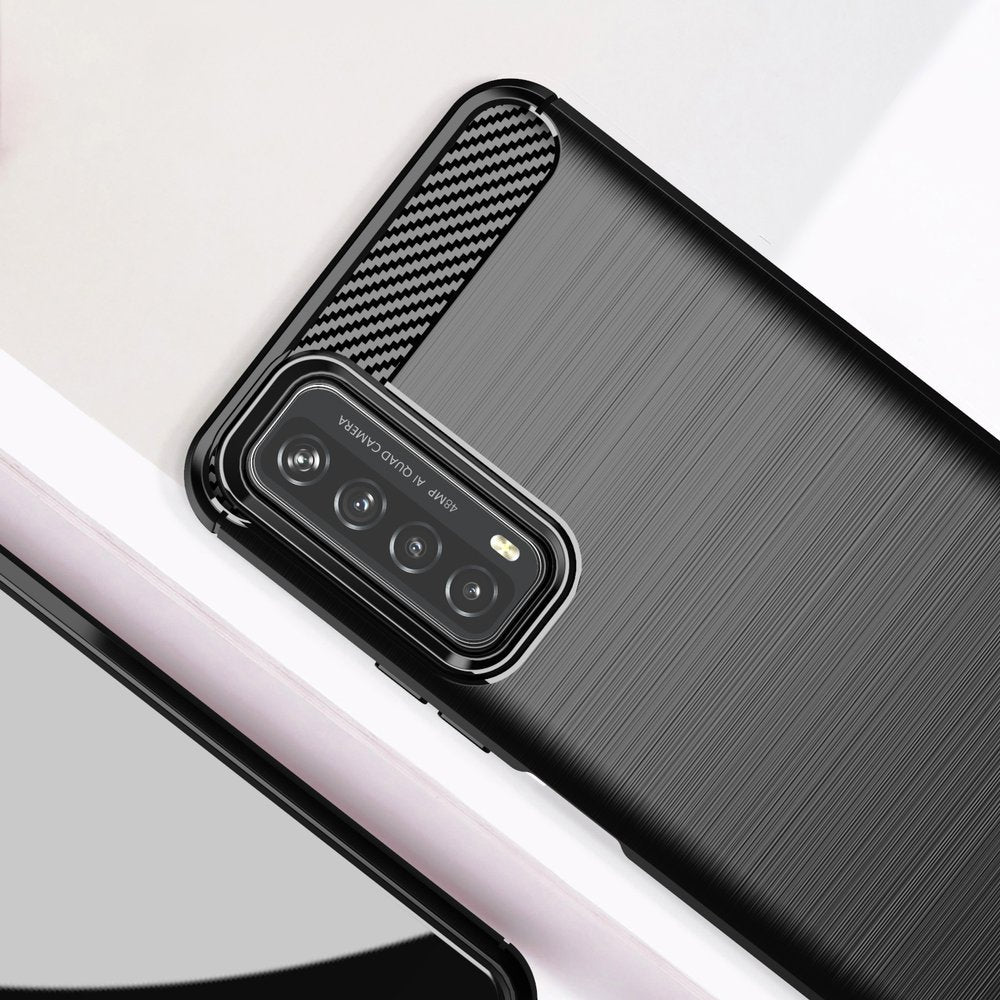 Capa carbono Capa flexível de TPU para Huawei P Smart 2021 preta