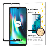 Wozinsky Vidro Temperado Cola Completa Protetor de Tela Super Resistente Totalmente Coberto com Caixa de Armação Amigável para Motorola Moto G9 Play  -  Moto E7 Plus preto