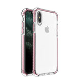 Capa protetora resistente em gel TPU transparente Spring Armor com moldura colorida para iPhone XS  -  iPhone X rosa