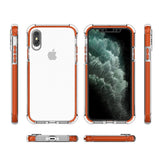 Capa protetora resistente em gel TPU transparente Spring Armor com moldura colorida para iPhone XS  -  iPhone X rosa