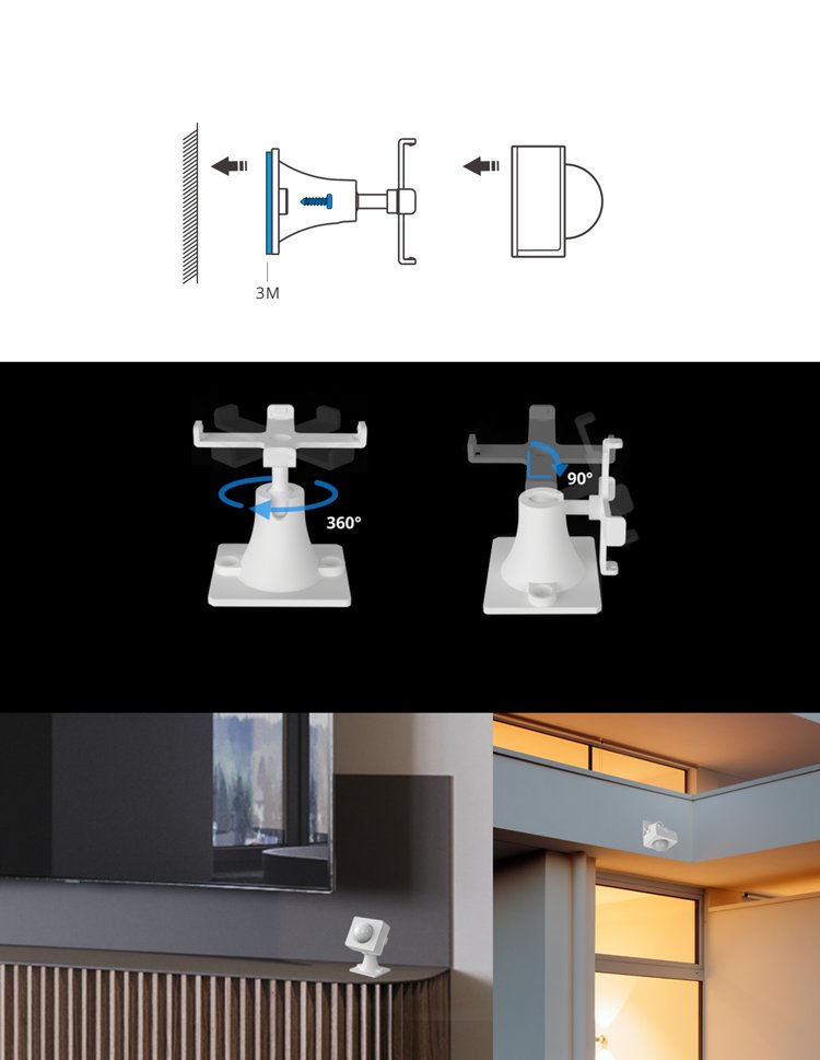 Suporte autoadesivo de suporte Sonoff para sensor de movimento ZigBee