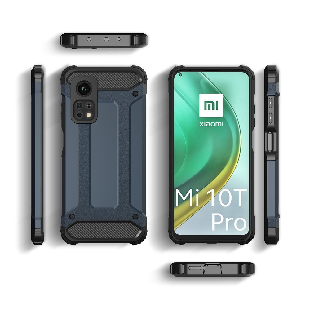 Capa de armadura híbrida resistente e resistente para Xiaomi Mi 10T Pro  -  Xiaomi Mi 10T preta