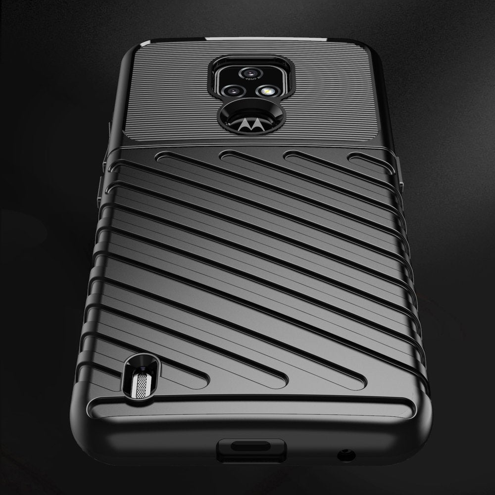Capa Thunder Capa flexível resistente resistente em TPU para Motorola Moto E7 preta