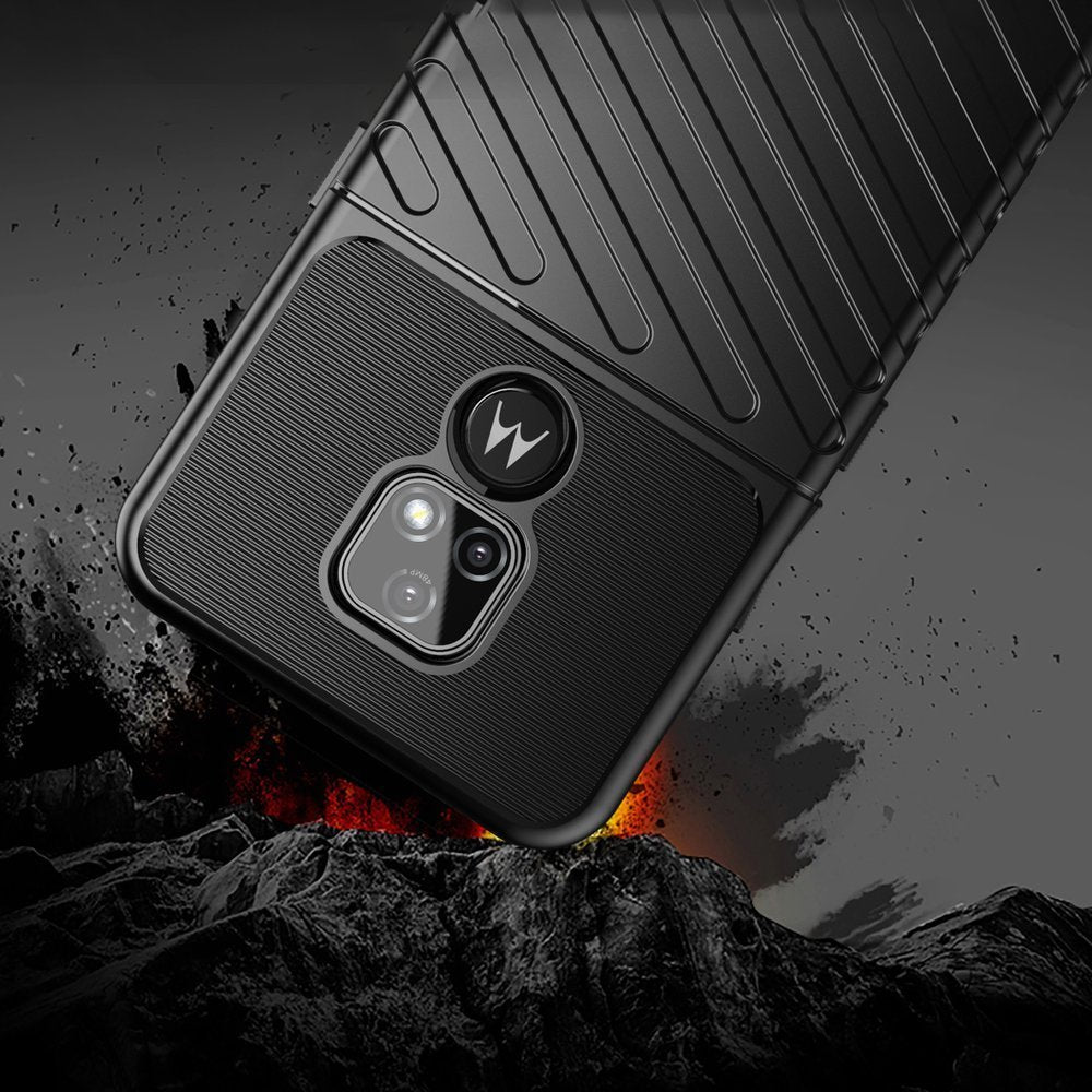 Capa Thunder Capa flexível resistente resistente em TPU para Motorola Moto E7 preta