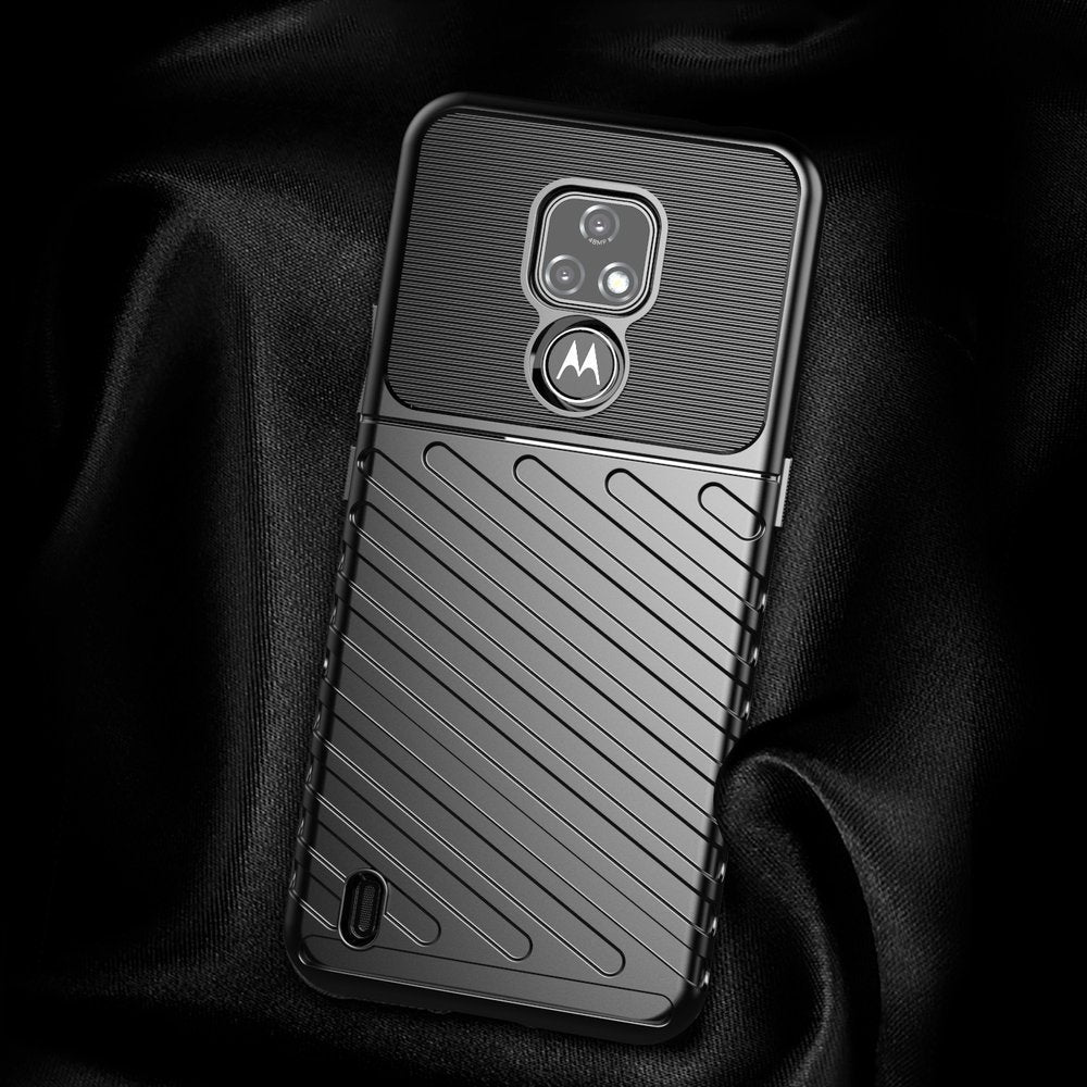 Capa Thunder Capa flexível resistente resistente em TPU para Motorola Moto E7 preta