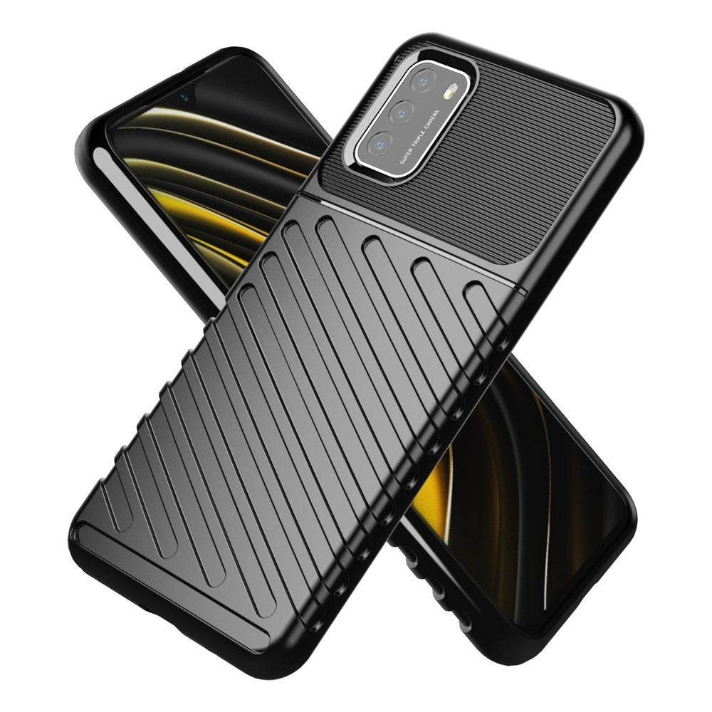 Capa Thunder Capa flexível resistente resistente em TPU para Xiaomi Poco M3  -  Xiaomi Redmi 9T preto