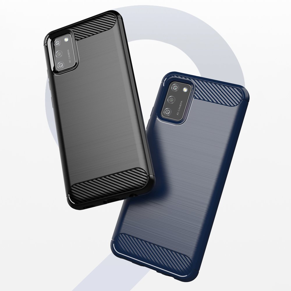 Capa carbono Capa flexível de TPU para Samsung Galaxy A02s EU preto
