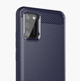 Capa carbono Capa flexível de TPU para Samsung Galaxy A02s azul UE