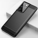 Capa carbono Capa flexível de TPU para Samsung Galaxy S21 Ultra 5G preta