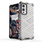 Capa de armadura case em favo de mel com pára-choque de TPU para OnePlus 9 preto