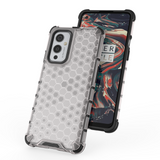 Capa de armadura case em favo de mel com pára-choque de TPU para OnePlus 9 preto