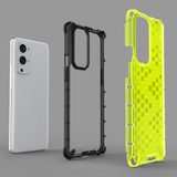 Capa de armadura de caixa de favo de mel com pára-choque de TPU para OnePlus 9 Pro preto