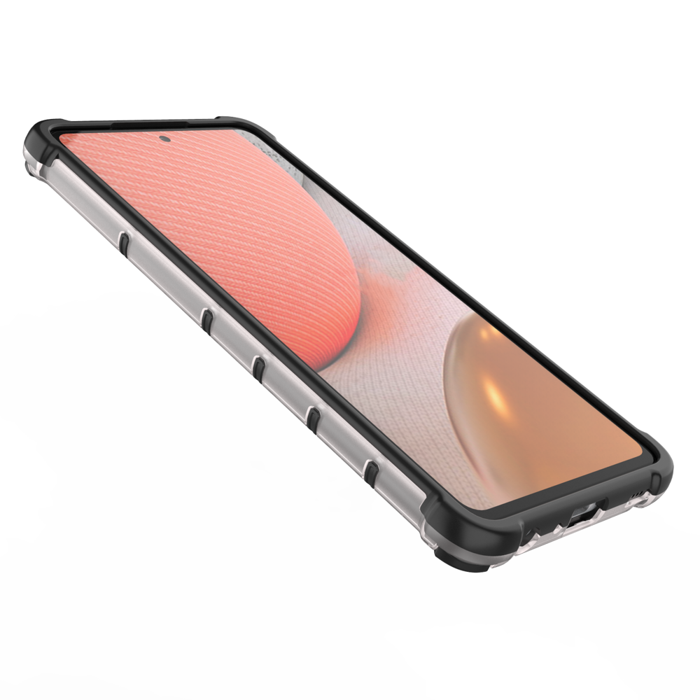 Capa de armadura de favo de mel com pára-choque de TPU para Samsung Galaxy A72 4G preto
