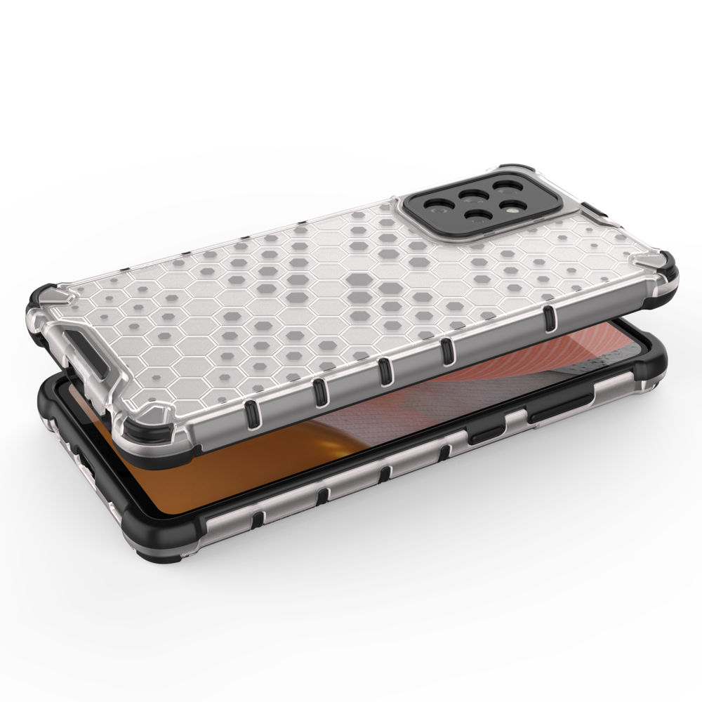 Capa de armadura de favo de mel com pára-choque de TPU para Samsung Galaxy A72 4G preto