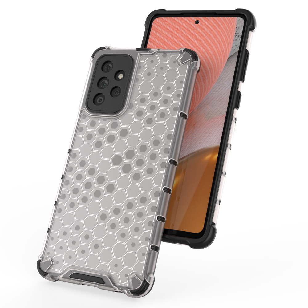 Capa de armadura de favo de mel com pára-choque de TPU para Samsung Galaxy A72 4G preto