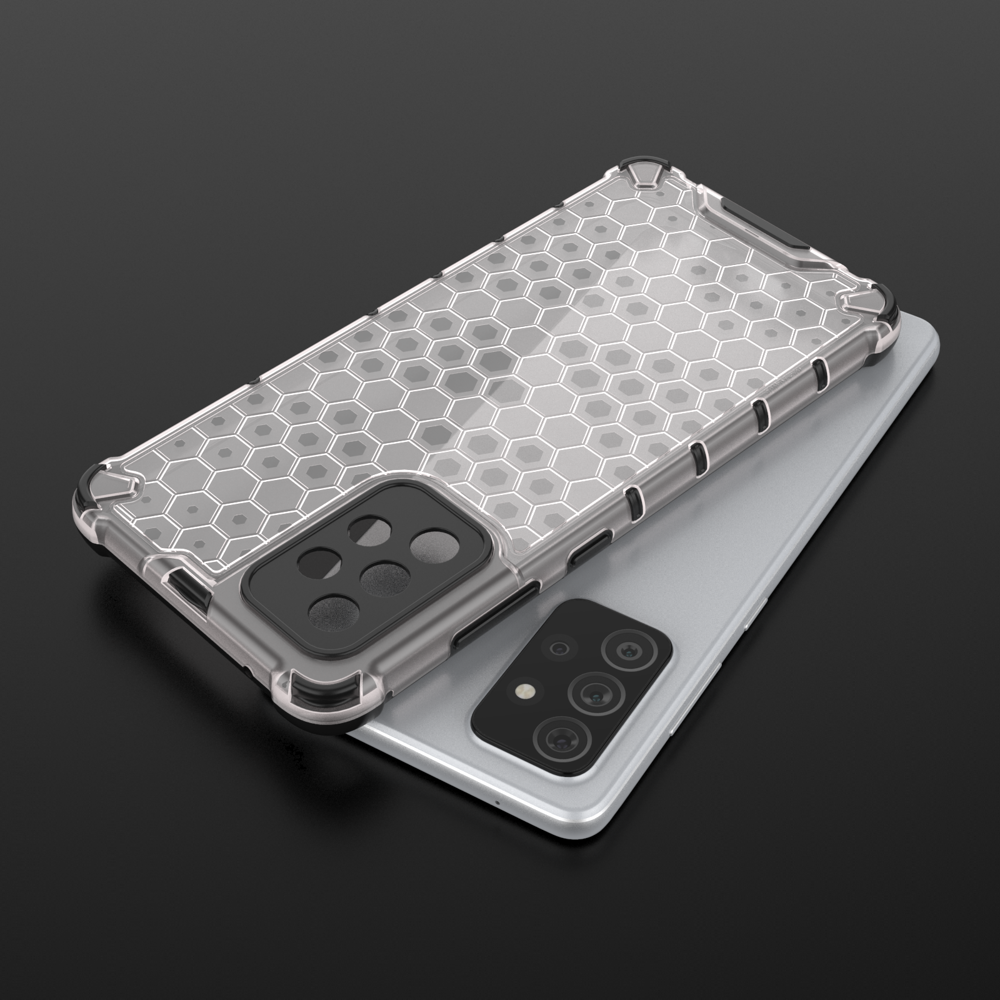 Capa de armadura de favo de mel com pára-choque de TPU para Samsung Galaxy A72 4G preto