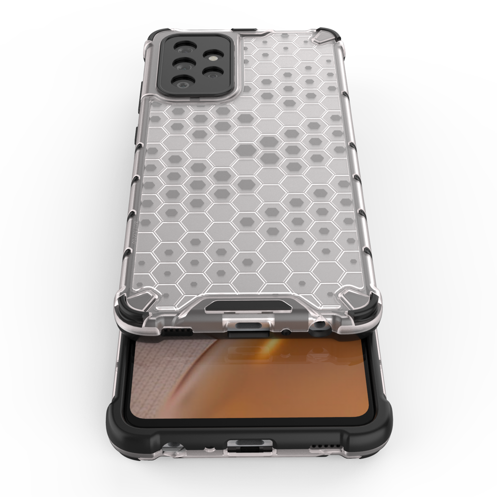 Capa de armadura de favo de mel com pára-choque de TPU para Samsung Galaxy A72 4G preto