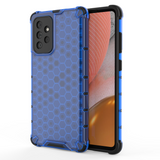 Capa de armadura de favo de mel com pára-choque de TPU para Samsung Galaxy A72 4G azul