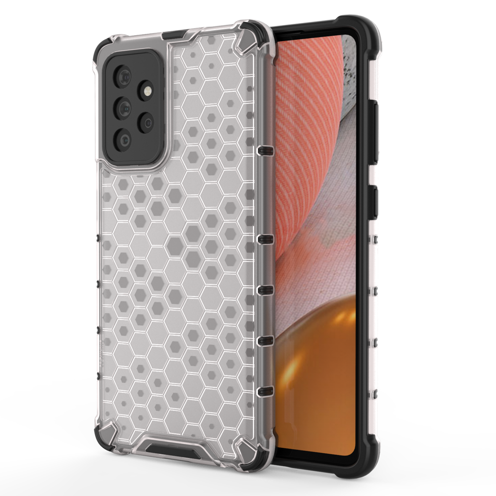 Capa de armadura de favo de mel com proteção de TPU para Samsung Galaxy A72 4G transparente