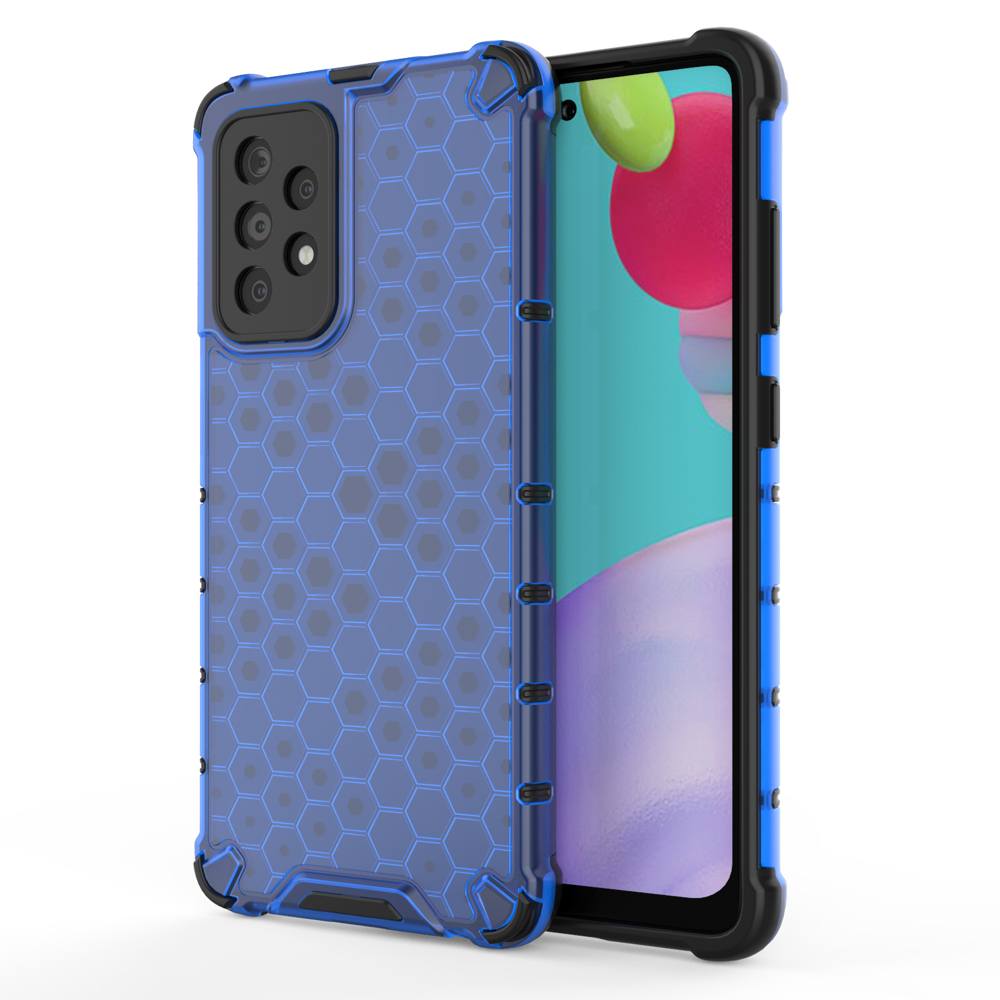 Capa de armadura de favo de mel com pára-choque de TPU para Samsung Galaxy A52 5G  -  A52 4G azul