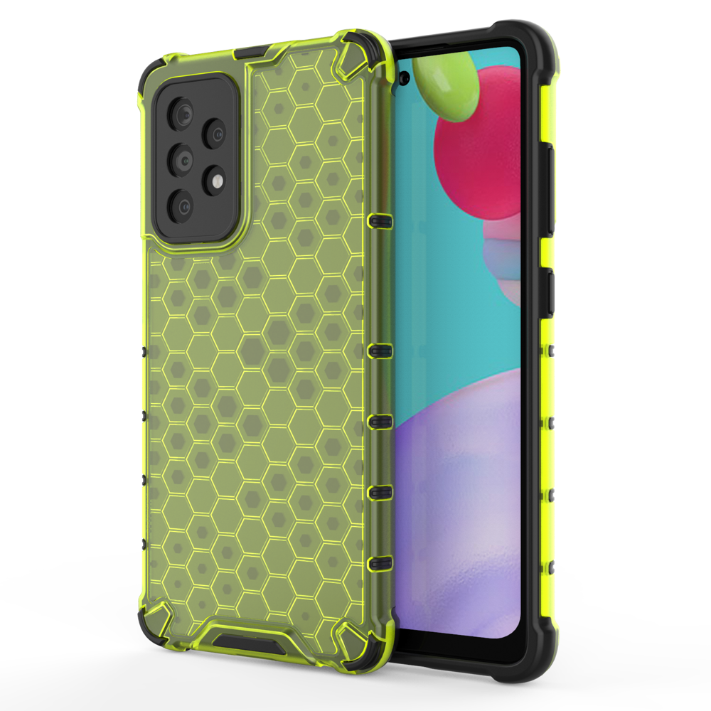 Capa de armadura de favo de mel com pára-choque de TPU para Samsung Galaxy A52 5G  -  A52 4G verde