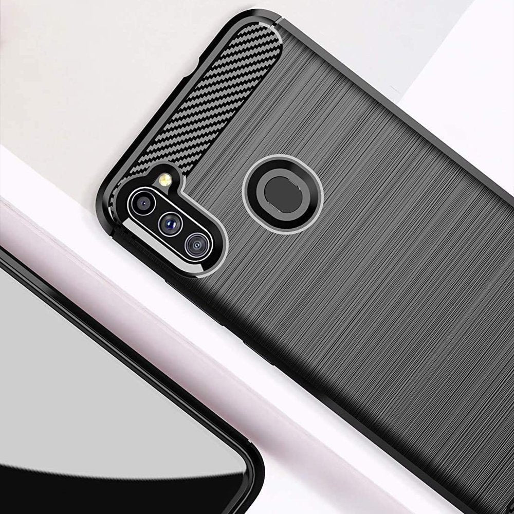 Capa carbono Capa flexível de TPU para Samsung Galaxy A11  -  M11 preta