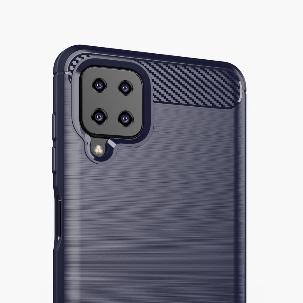 Capa carbono Capa flexível de TPU para Samsung Galaxy A12  -  Galaxy M12 azul