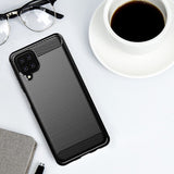 Capa carbono Capa flexível de TPU para Samsung Galaxy A12  -  Galaxy M12 azul