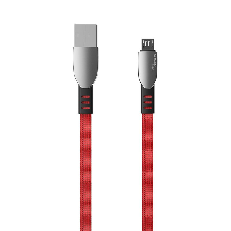 Dudao USB - tecido de liga de zinco micro USB trançado 5 A 1 m cabo usb vermelho (L3PROM vermelho)