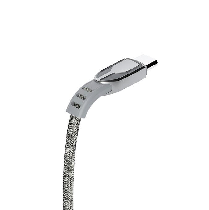 Dudao USB - USB Tipo-C Tecido de liga de zinco trançado 5 A 1 m cabo usb cinza (L3PROT cinza)
