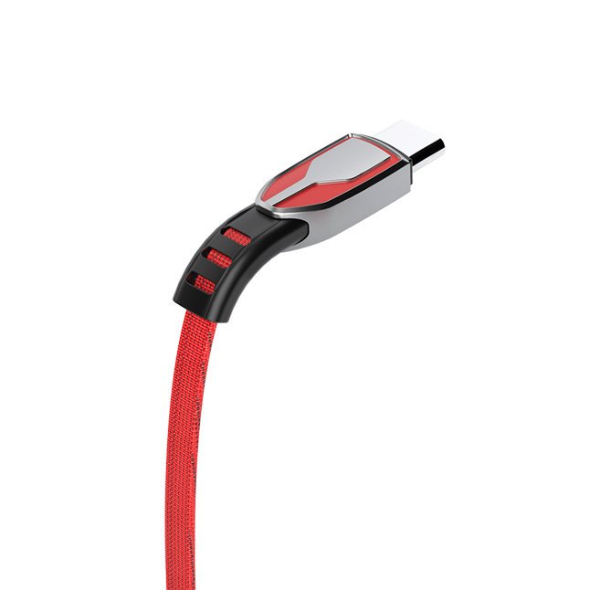 Dudao USB - USB Tipo-C Tecido de liga de zinco trançado 5 A 1 m cabo usb vermelho (L3PROT vermelho)