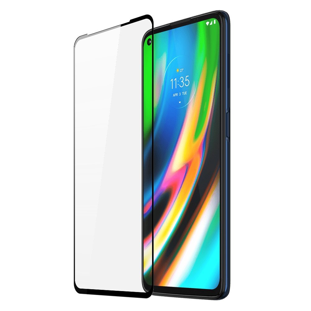 Protetor de tela resistente de vidro temperado 10D Dux Ducis totalmente coberto com armação para Motorola Moto G9 Power preto (case amigável)